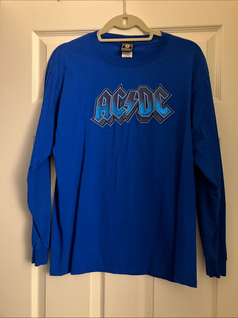 VINTAGE AC/DC Blue Rockware Tag Crewneck Shirt - Long sleeve - Medium